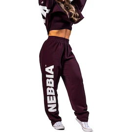 Pantalon de survêtement pour femme Nebbia STRONG BEAUTY Loose-Fit Baggy Pants BOYFRIEND STYLE 432 dark red