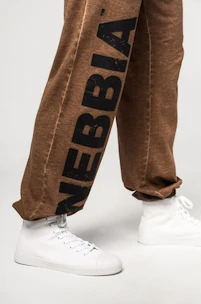 Pantalons de survêtement pour homme Nebbia  Washed-off Gym Sweatpants Baggy Style GYM BRO 373 Ligth Brown