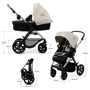 Poussette Kinderkraft Moov 2 3in1 Moonlight Grey Eva Wheels