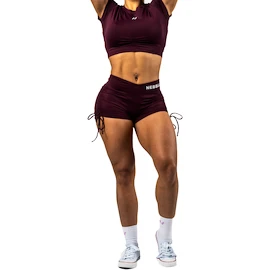 Short pour femme Nebbia STRONG BEAUTY Lace-Up Sculpting Shorts OWN YOUR POWER 429 dark red