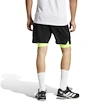 Short pour homme adidas  Club 2In1 Short Black/Lucid Lemon
