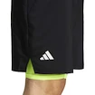 Short pour homme adidas  Club 2In1 Short Black/Lucid Lemon