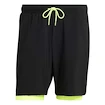 Short pour homme adidas  Club 2In1 Short Black/Lucid Lemon
