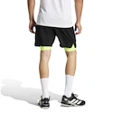 Short pour homme adidas  Club 2In1 Short Black/Lucid Lemon