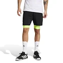 Short pour homme adidas  Club 2In1 Short Black/Lucid Lemon