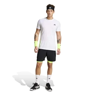 Short pour homme adidas  Club 2In1 Short Black/Lucid Lemon