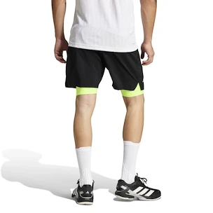 Short pour homme adidas  Club 2In1 Short Black/Lucid Lemon
