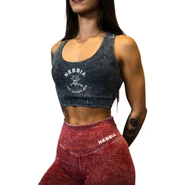 Soutien-gorge pour femme Nebbia NEBBIA x OLYMPIA Washed Medium-Support Sports Bra GOLDEN AGE 778 black