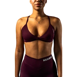 Soutien-gorge pour femme Nebbia STRONG BEAUTY Medium-Support Sports Bra TWIST-KNOT 423 dark red