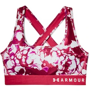 Soutien-gorge pour femme Under Armour  Mid Crossback Printed Pink  XS