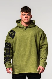 Sweat-shirt pour homme Nebbia Washed-off Oversized Pullover Hoodie NO BS Green
