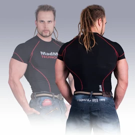 T-shirt à manches courtes MadMax Compression MSW901 noir rouge