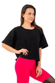 T-shirt court ample en coton biologique Nebbia « The Minimalist » 417 noir