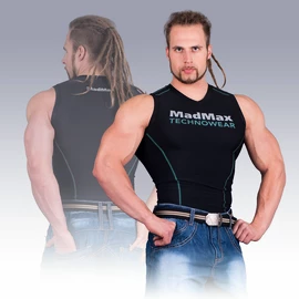 T-shirt de compression sans manches MadMax MSW904 noir-vert