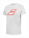 T-shirt pour enfant Babolat  Strike Cotton Tee Jr White/Strike Red