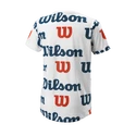 T-shirt pour enfant Wilson  All Over Logo Tech Tee B White