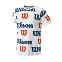 T-shirt pour enfant Wilson  All Over Logo Tech Tee B White