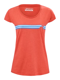 T-shirt pour femme Babolat Exercise Stripes Tee Poppy Red