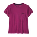 T-shirt pour femme Patagonia  P-6 Logo Responsibili Star Pink