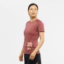 T-shirt pour femme Salomon  Cross Run Graphic Tee Cabernet