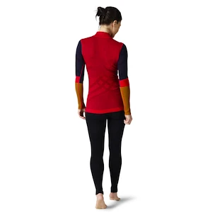 T-shirt pour femme Smartwool  W Intraknit Merino 200 Colorblck 1/4 Zip pomegranate