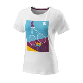T-shirt pour femme Wilson Racket Duo Tech Tee W White