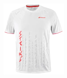 T-shirt pour homme Babolat Strike Crew Neck Tee Men White/Strike Red