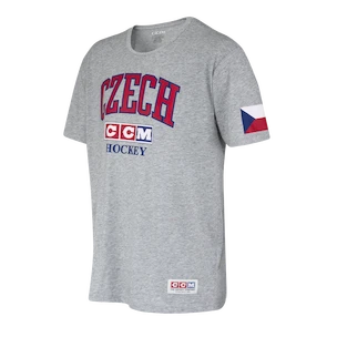 T-shirt pour homme CCM  FLAG TEE TEAM CZECH Athletic Grey