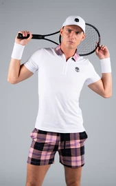 T-shirt pour homme Hydrogen Tartan Zipped Tech Polo White (Pink/Black)