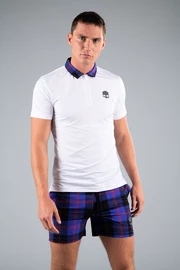 T-shirt pour homme Hydrogen Tartan Zipped Tech Polo White (Purple/Black)