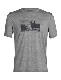 T-shirt pour homme Icebreaker Tech Lite II SS Tee Natural Run Club Metro SS22
