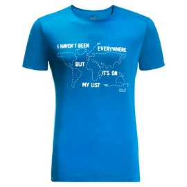 T-shirt pour homme Jack Wolfskin Pack & Go Travel T Blue Pacific