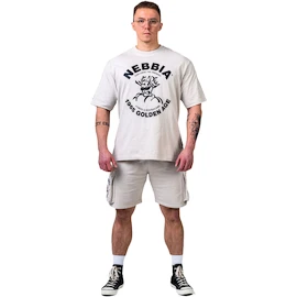 T-shirt pour homme Nebbia NEBBIA x OLYMPIA Washed Oversized T-Shirt GOLDEN AGE 790 light grey