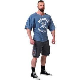 T-shirt pour homme Nebbia NEBBIA x OLYMPIA Washed Rag Top GOLDEN AGE 788 blue