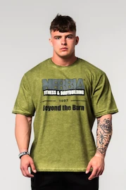 T-shirt pour homme Nebbia Washed-off Oversized T-shirt HERITAGE Green