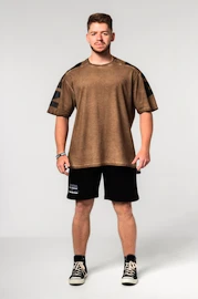 T-shirt pour homme Nebbia Washed-off Oversized T-shirt LIFTING CLUB Light Brown