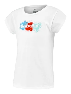 T-shirt pour jeune fille Babolat  Exercise Cotton Tee Girl White 6 - 8 ans