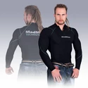 T-shirt zippé à manches longues MadMax Compression MSW903 noir vert
