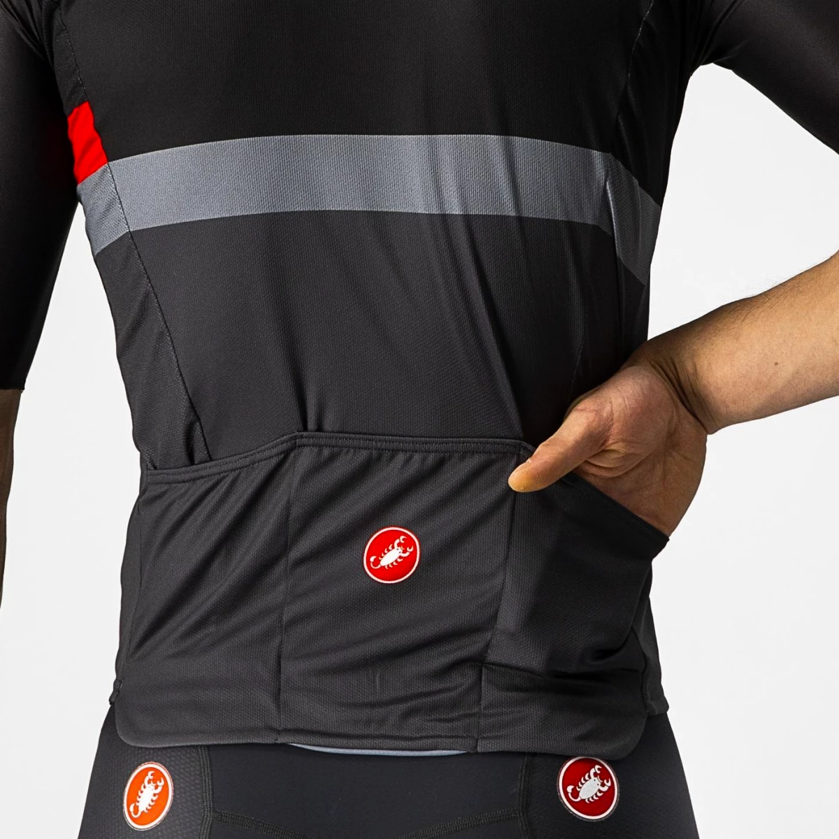 Castelli A Blocco Noir Clair/Rouge Gris Foncé