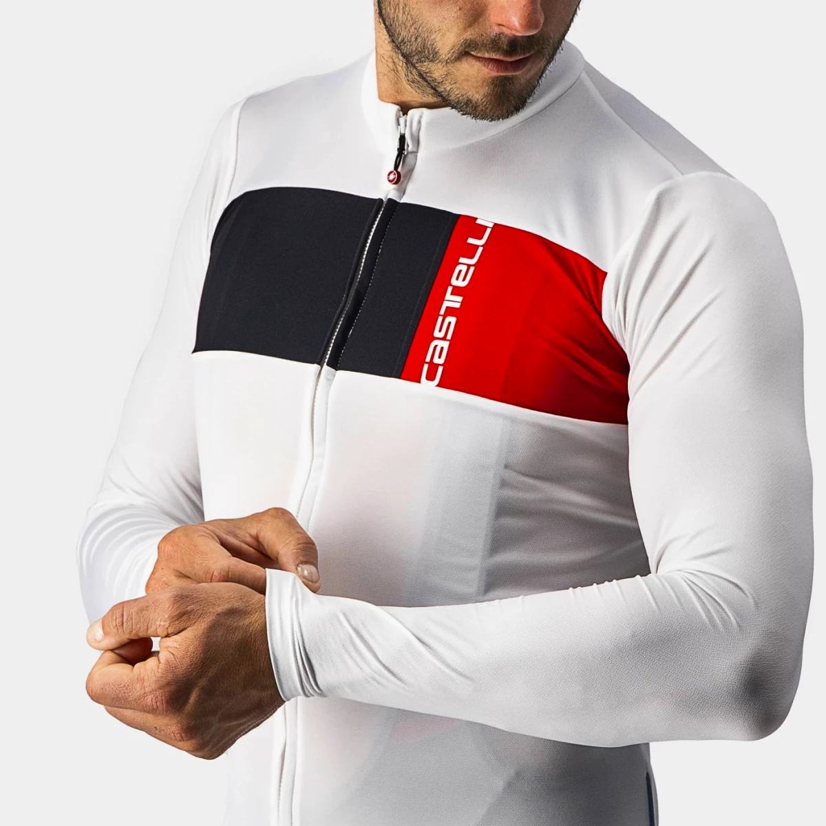 Castelli Prologo 7 LS Ivoire/Noir Clair/Rouge