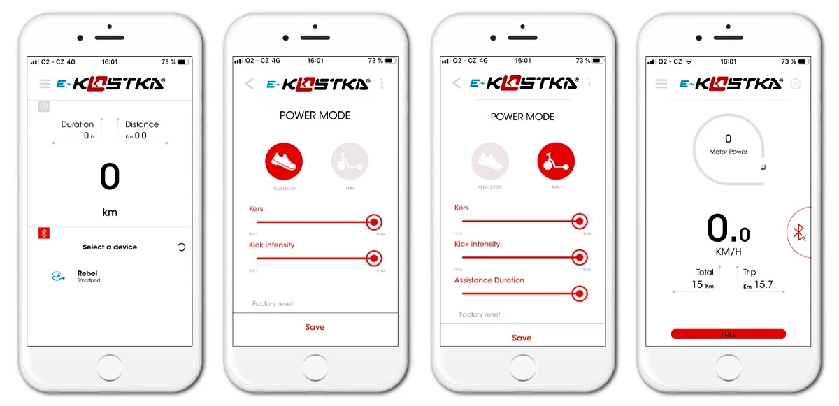 application mobile pour le scooter électrique Kostka