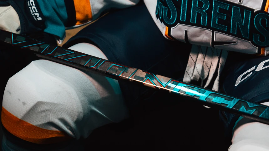 Crosse de hockey en action