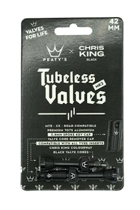Valve tubeless PEATY'S  X chris king (mk2) black tubeless valves 42mm (ptv2-42-blk-12)
