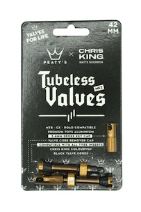 Valve tubeless PEATY'S  X chris king (mk2) bourbon tubeless valves 42mm (ptv2-42-brb-12)