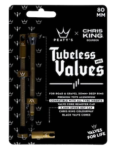 Valve tubeless PEATY'S  X chris king (mk2) bourbon tubeless valves - 80mm (ptv2-80-brb-12)