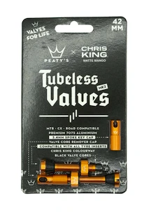 Valve tubeless PEATY'S  X chris king (mk2) mango tubeless valves 42mm (ptv2-42-mng-12)