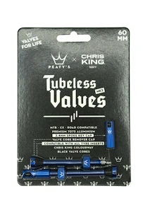 Valve tubeless PEATY'S  X chris king (mk2) navy tubeless valves 60mm (ptv2-60-nvy-12)