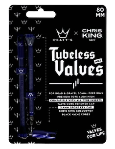 Valve tubeless PEATY'S  X chris king (mk2) navy tubeless valves - 80mm (ptv2-80-nvy-12)