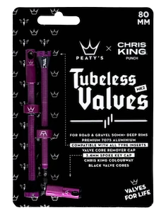 Valve tubeless PEATY'S  X chris king (mk2) punch tubeless valves - 80mm (ptv2-80-pun-12)