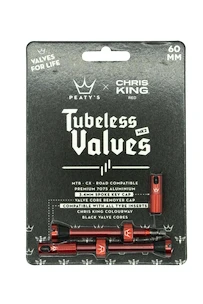 Valve tubeless PEATY'S  X chris king (mk2) red tubeless valves 60mm (ptv2-60-red-12)